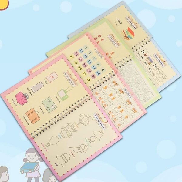 Kit 4 Cuadernos Aprendizaje Infantil Magico Abecedario Y Más Variante Diseños Surtidos