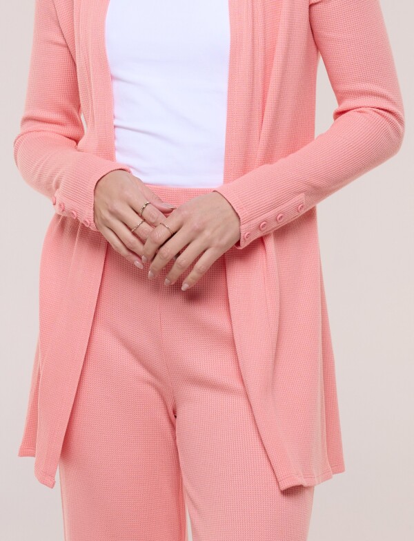 Cardigan Abierto Con Textura CORAL