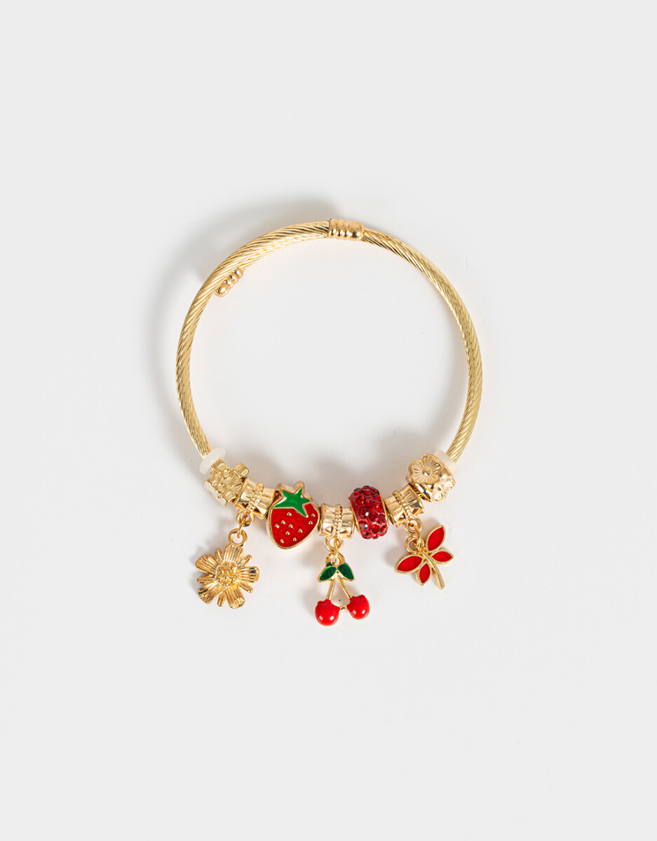 Pulsera Flexible Multicharm Frutas 