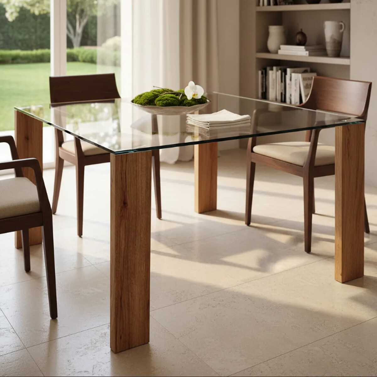 Mesa de vidrio cuadrada 1,30x1,30m 