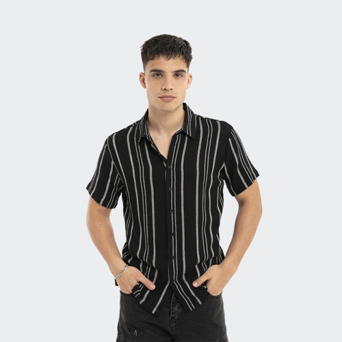 Camisa Reef de Manga Corta Negro