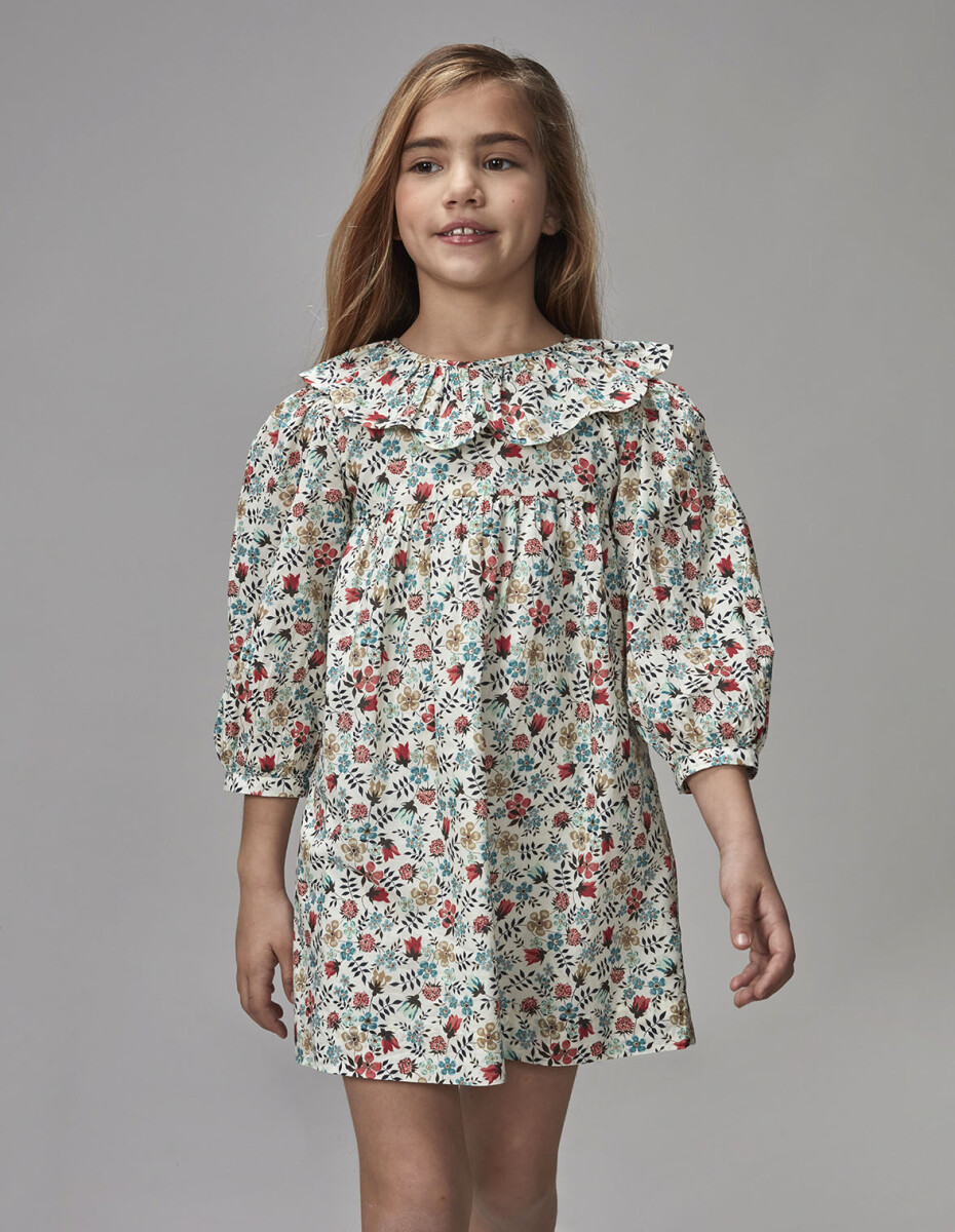 Vestido Estampado Liberty - Rosa Oscuro 