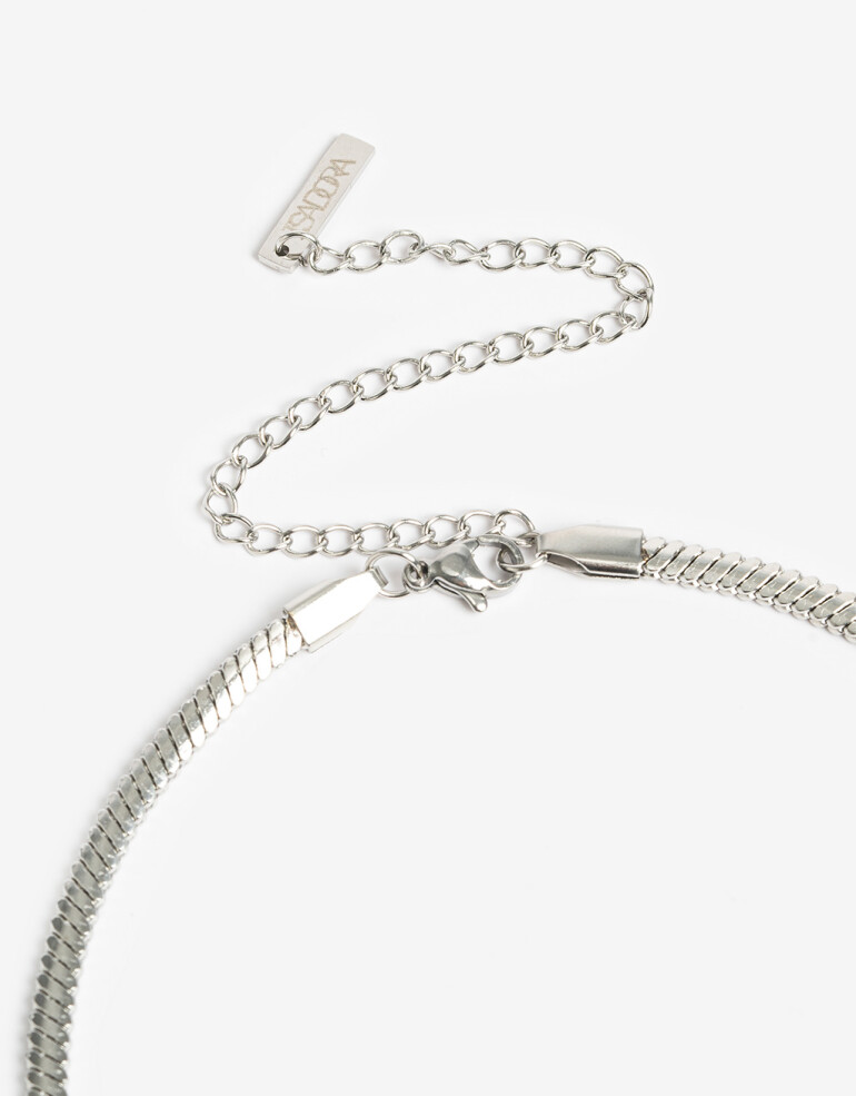 Collares Cortos Metal Collar De Acero - Plateado