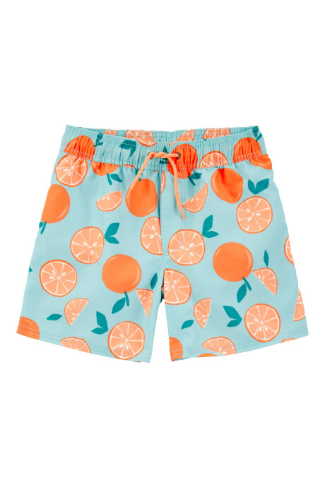 Short de baño, con protección UPF 50+, diseño naranjas Sin color