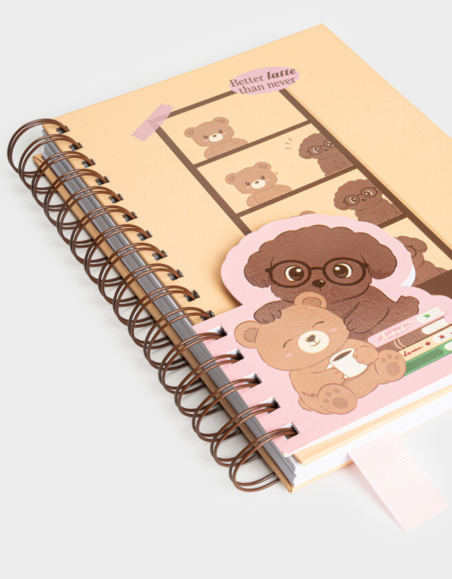 Anotadores Cuadernos y Memos Cuaderno A5 Anillado Con Memo Con Formita Y Stickers - Amarillo Claro
