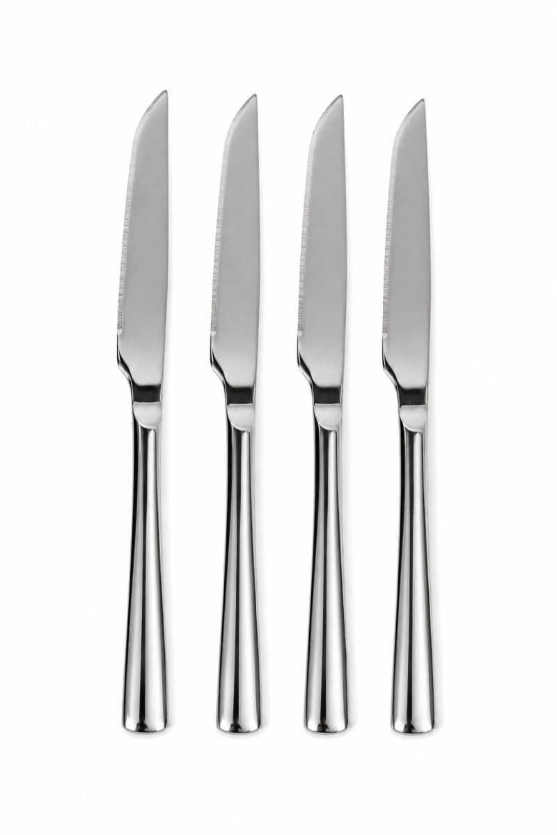 Cuchillo Asher De Postre Set 4 Un. Plateado Brillante - Color Unico 