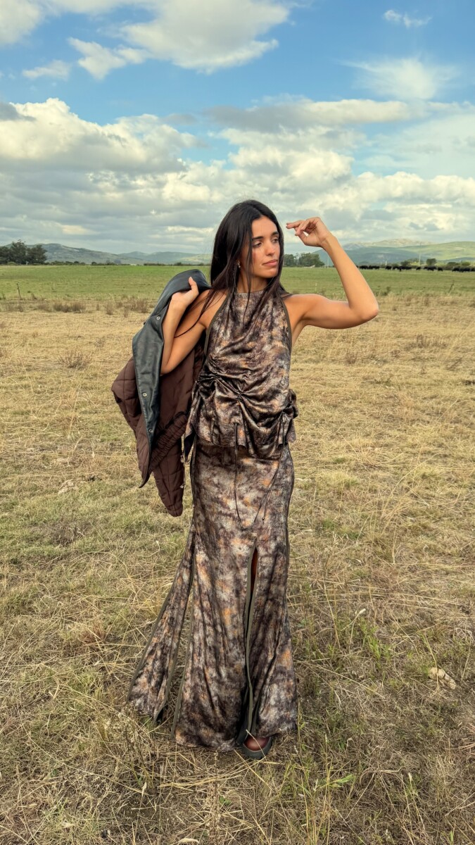 Guest Skirt - Cobre / Verde 