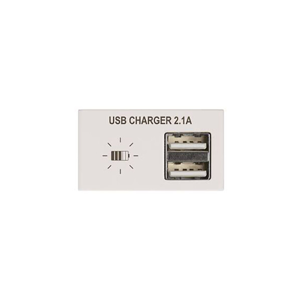 Módulo cargador p/2 USB 2,1A Duomo blanco ELE01402
