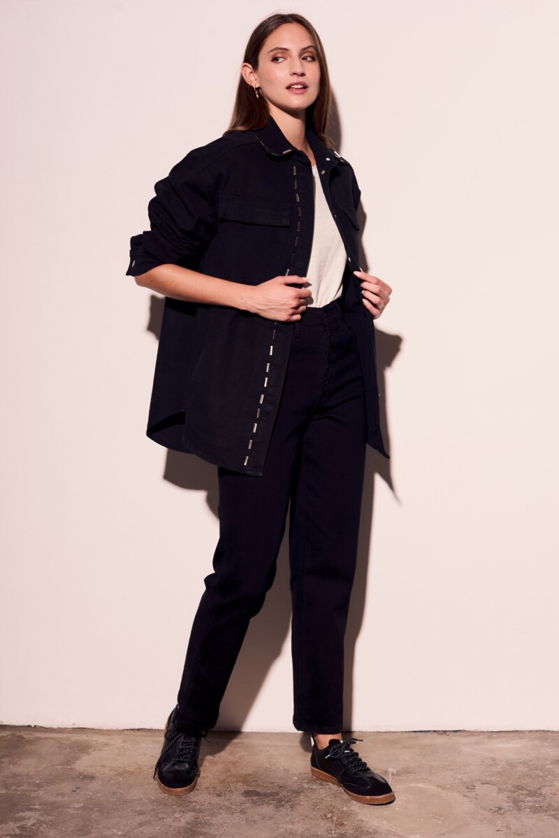 Sobrecamisa Apliques Negro