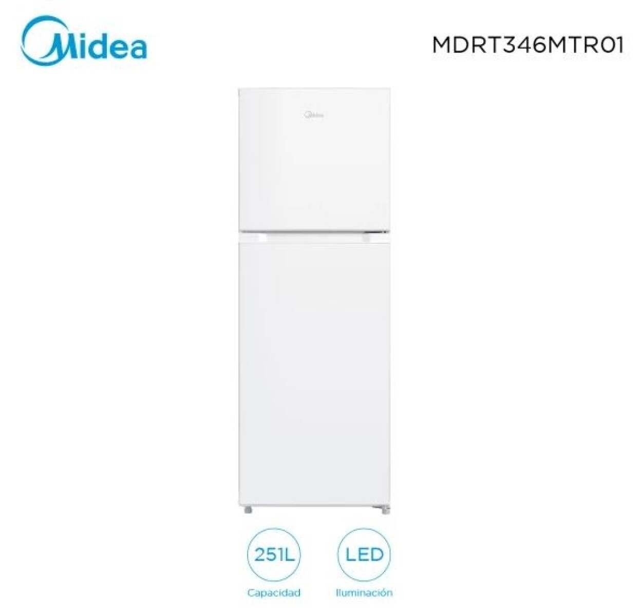 Heladera Midea 346m Blanca Frio Seco 