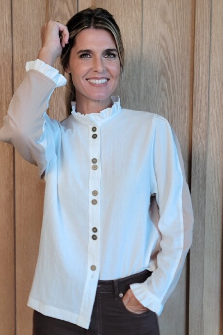 Camisa Mili Combinada crudo beige