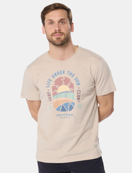 REMERA ESTAMPADA DE ALGODÓN Beige