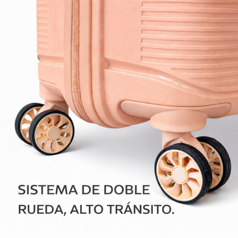 Set Valijas De Viaje Rígidas 2 Piezas Carry On 14” Y Valija 20” Salmón Pastel