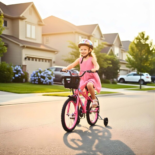 Bicicleta Infantil Sport Rod 16 Canasto Guardabarros Rosa 2