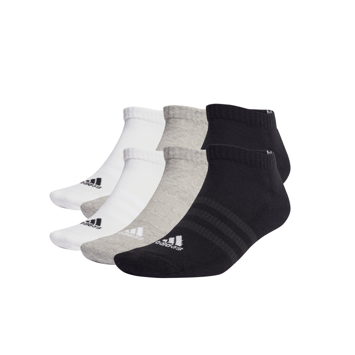 adidas Medias Acolchadas al Tobillo - White/Grey/Black 