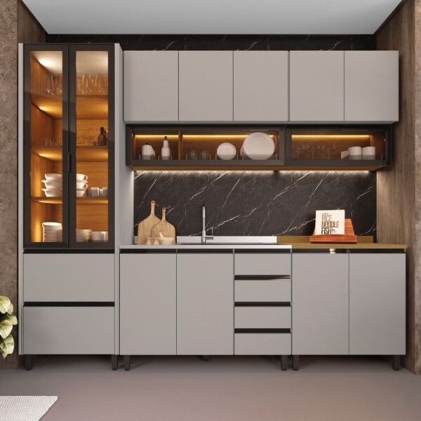 COCINA MODULADA 2.70 MT CON LUZ - ALMA COCINA MODULADA 2.70 MT CON LUZ - ALMA