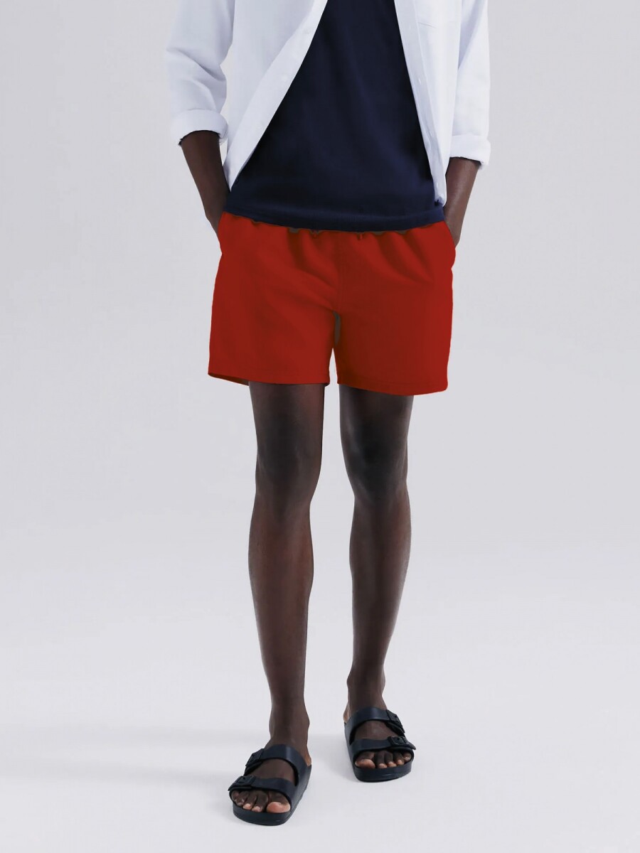SHORT DE BAÑO CON SUSPENSOR - ROJO 