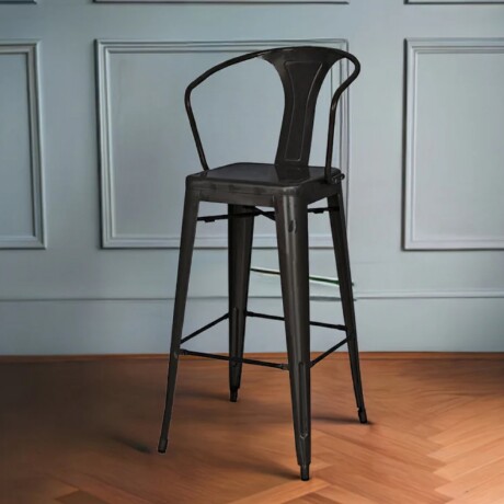 SILLA TOLIX METALICA CON POSABRAZOS Silla Tolix Metálica Con Posabrazos Negra