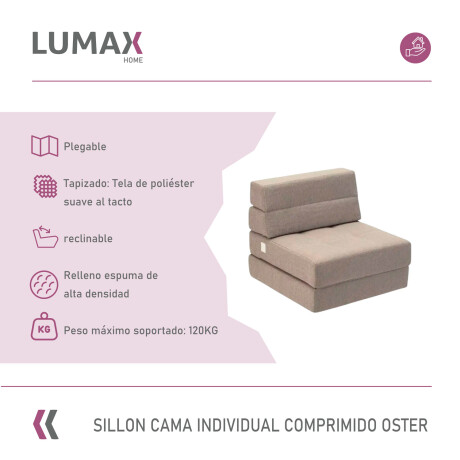 Sillón cama individual Lumax Oster en caja compactado Beige