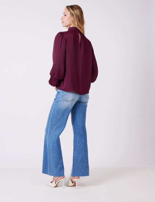 Blusa Mock Neck BORDEAUX