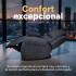 Sofá Sillón Poltrona Reclinable Masajeador Electrico Color Negro Tela