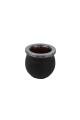 Mate Ceramica cuero mini chato Negro