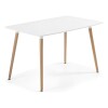 Juego de Comedor Eames Mesa Rectangular 120x80 + 4 Sillas Eames Acolchonadas Blanco