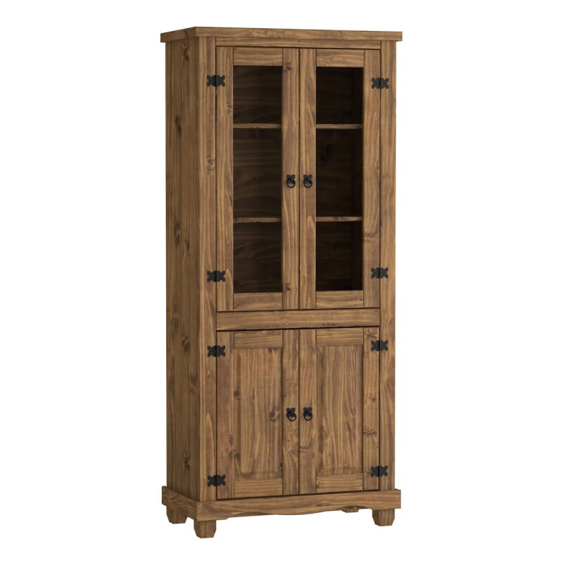 Alacena Cristalero Aparador Madera Maciza 4 Puertas Marrón Alacena Cristalero Aparador Madera Maciza 4 Puertas Marrón