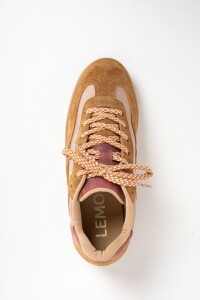 Zapatilla Cuero Combinada Camel