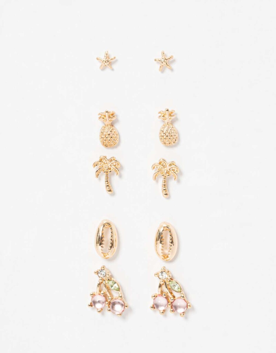 Set De Aros Pasantes Playa - Dorado 