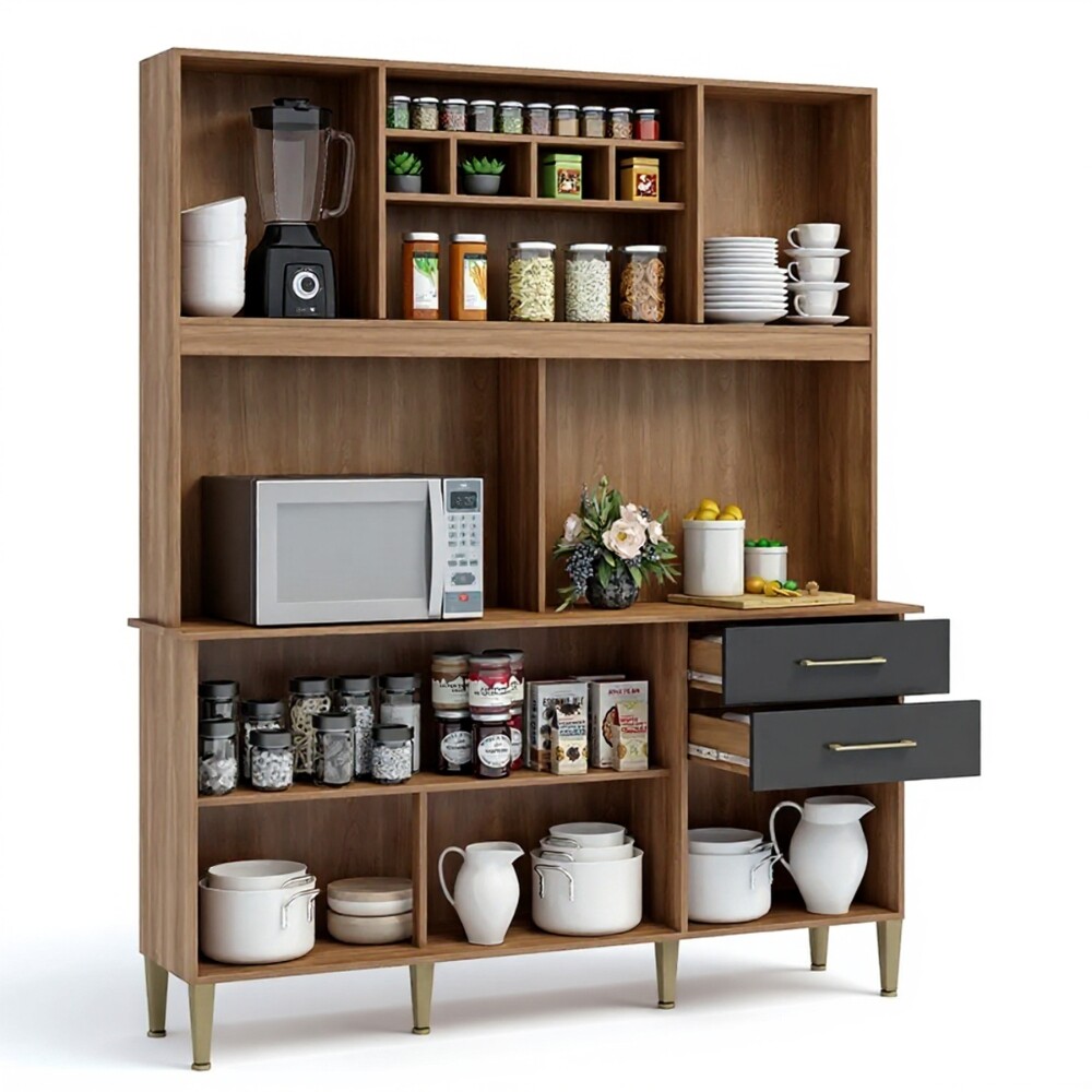 KIT DE COCINA ALACENA COMPACTA ARMARIO APARADOR - 5 PUERTAS 2 CAJONES KIT DE COCINA ALACENA COMPACTA ARMARIO APARADOR - 5 PUERTAS 2 CAJONES