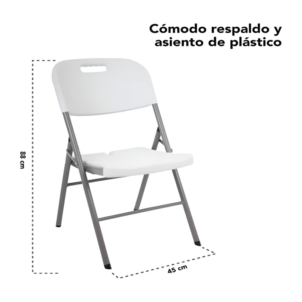 Silla de exterior plegable blanca Silla de exterior plegable blanca