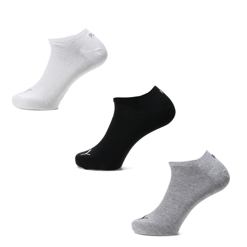 Medias de Hombre Puma Plain Sneaker Socks 3Pares Negro - Blanco - Gris