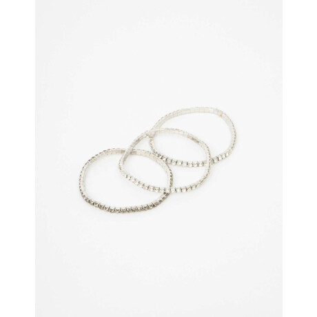 Set De Pulseras Elásticas Strass Cristal