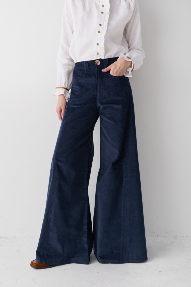 PANTALON WIDE XL CORDEROY Azul