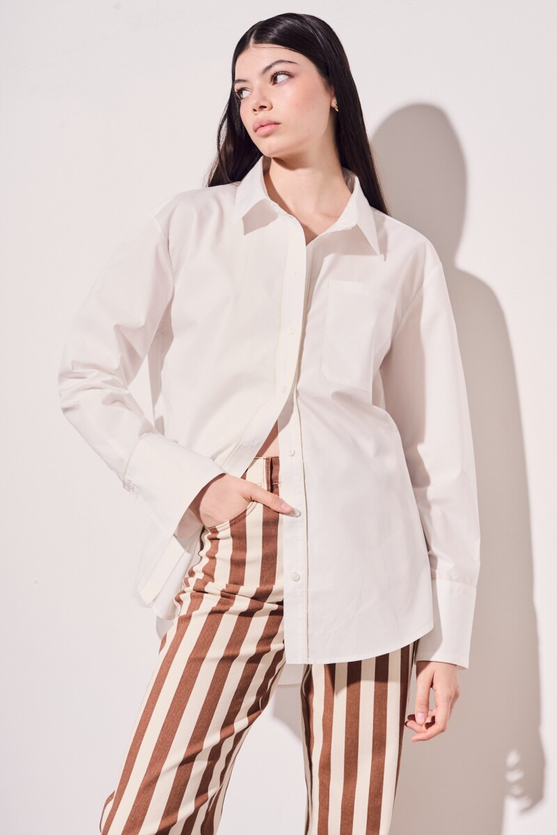 Camisa Detalle Lurex Nácar