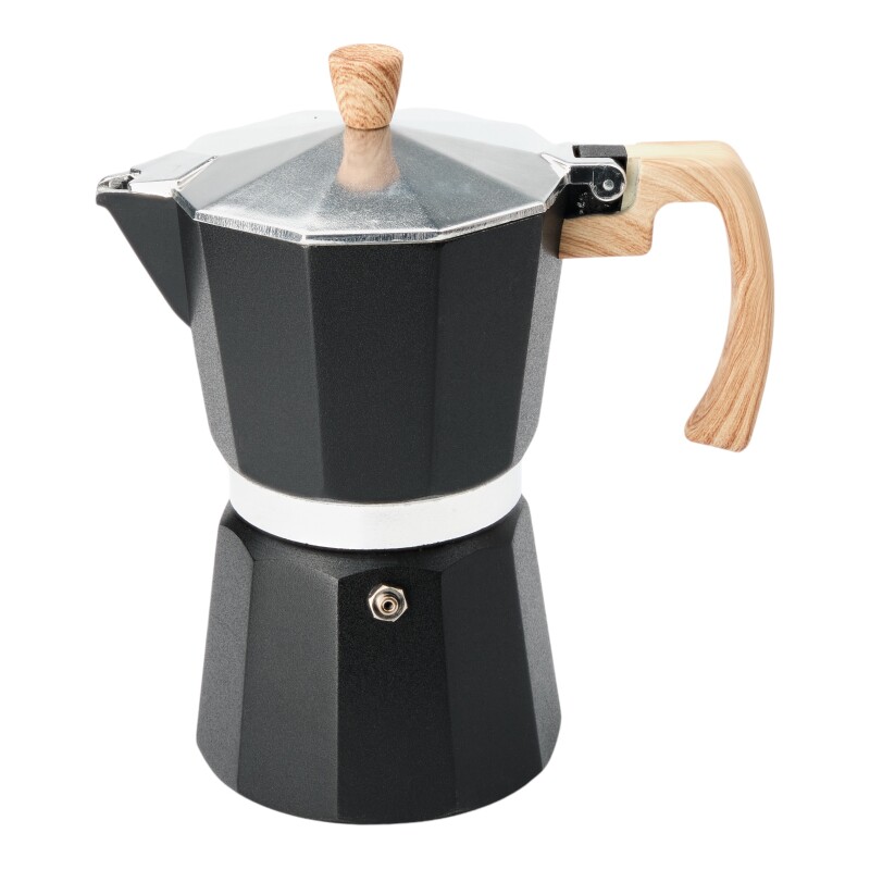Cafetera Italiana Espresso 6 Tazas Aluminio Negro
