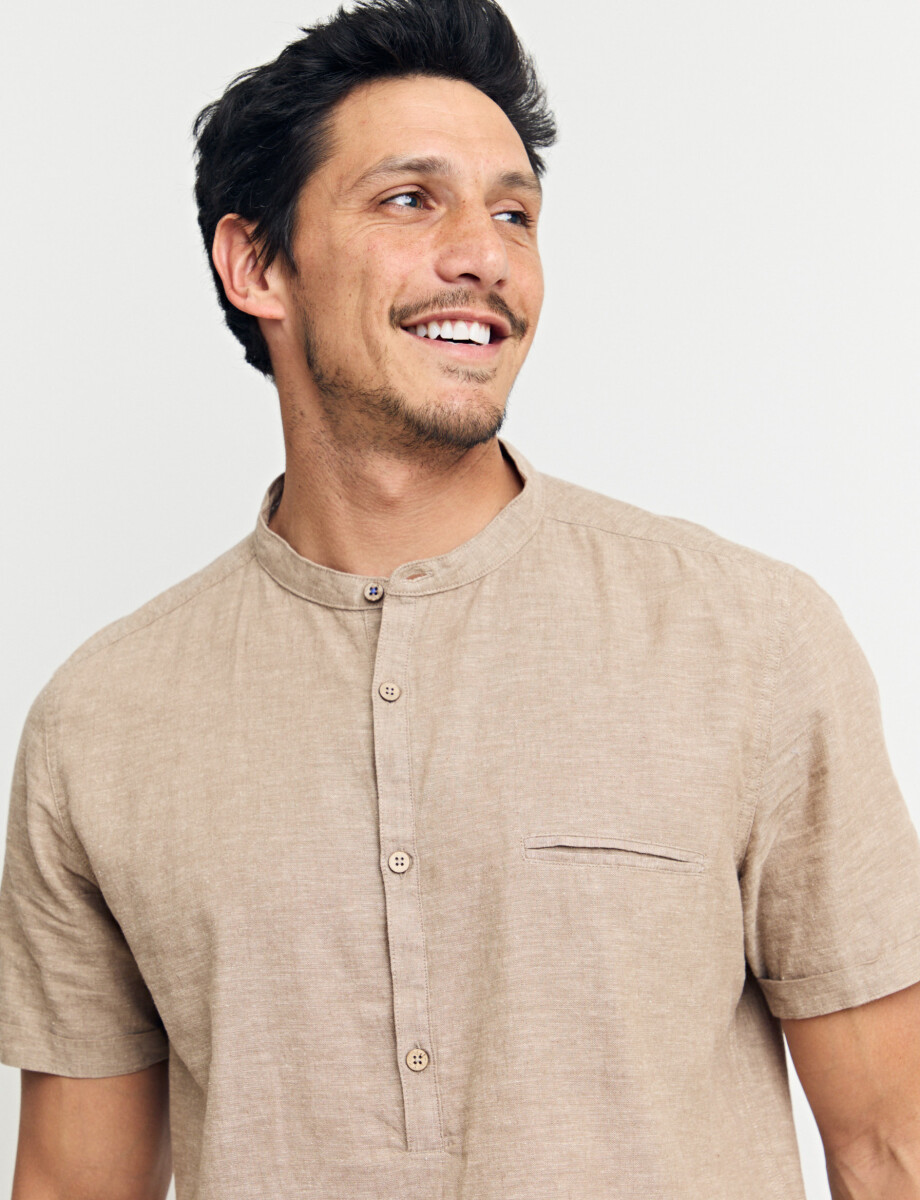 012405 CAMISA HARRINGTON LABEL Camel