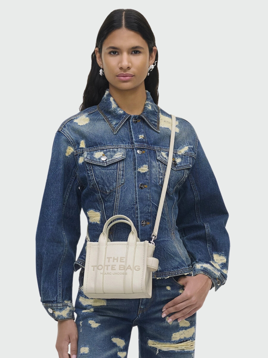 Marc Jacobs - Bolso de cuero, Mini Tote Bag - Blanco 