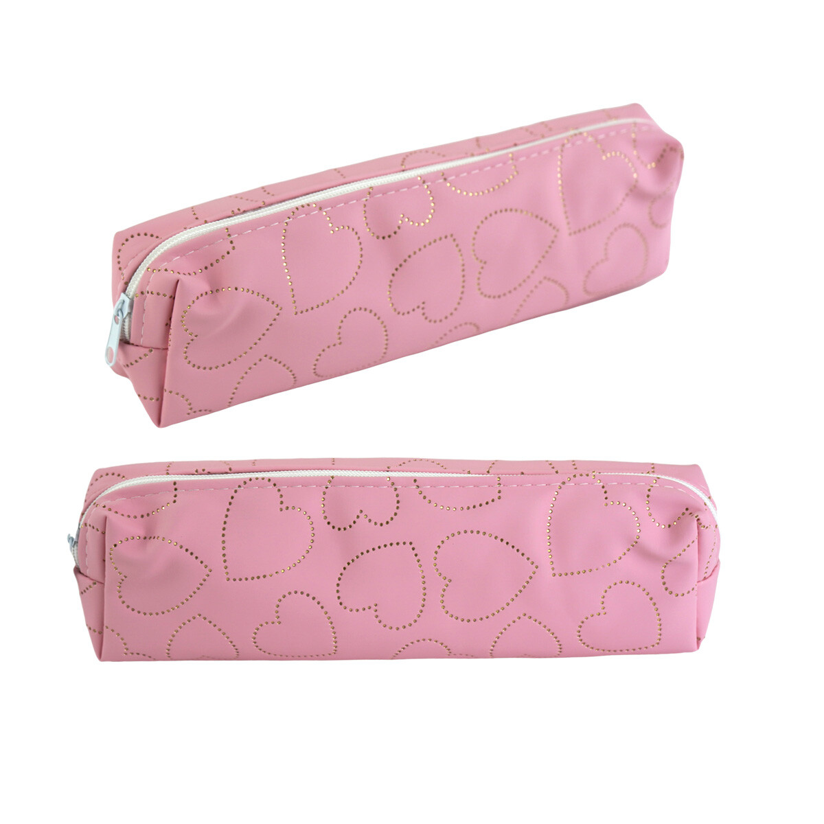 CARTUCHERA TUBO DISEÑO CORAZONES PASTEL 