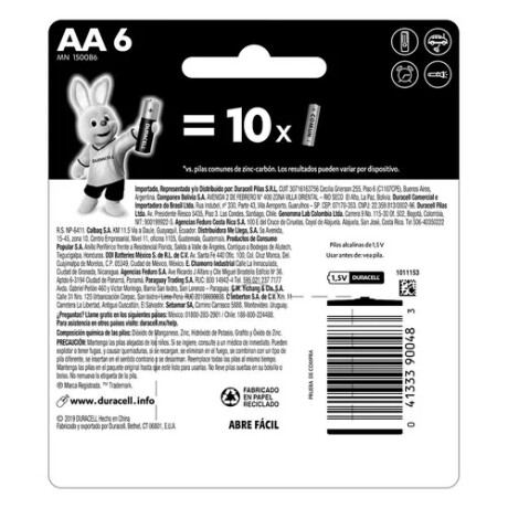 Pack X6 Pilas Duracell Aa 001