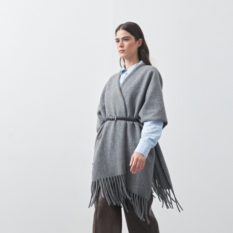 PONCHO FAVA Gris Melange