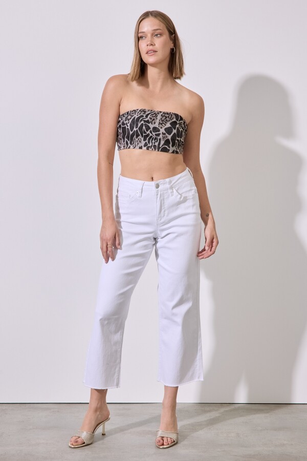 Jean Wide Crop BLANCO