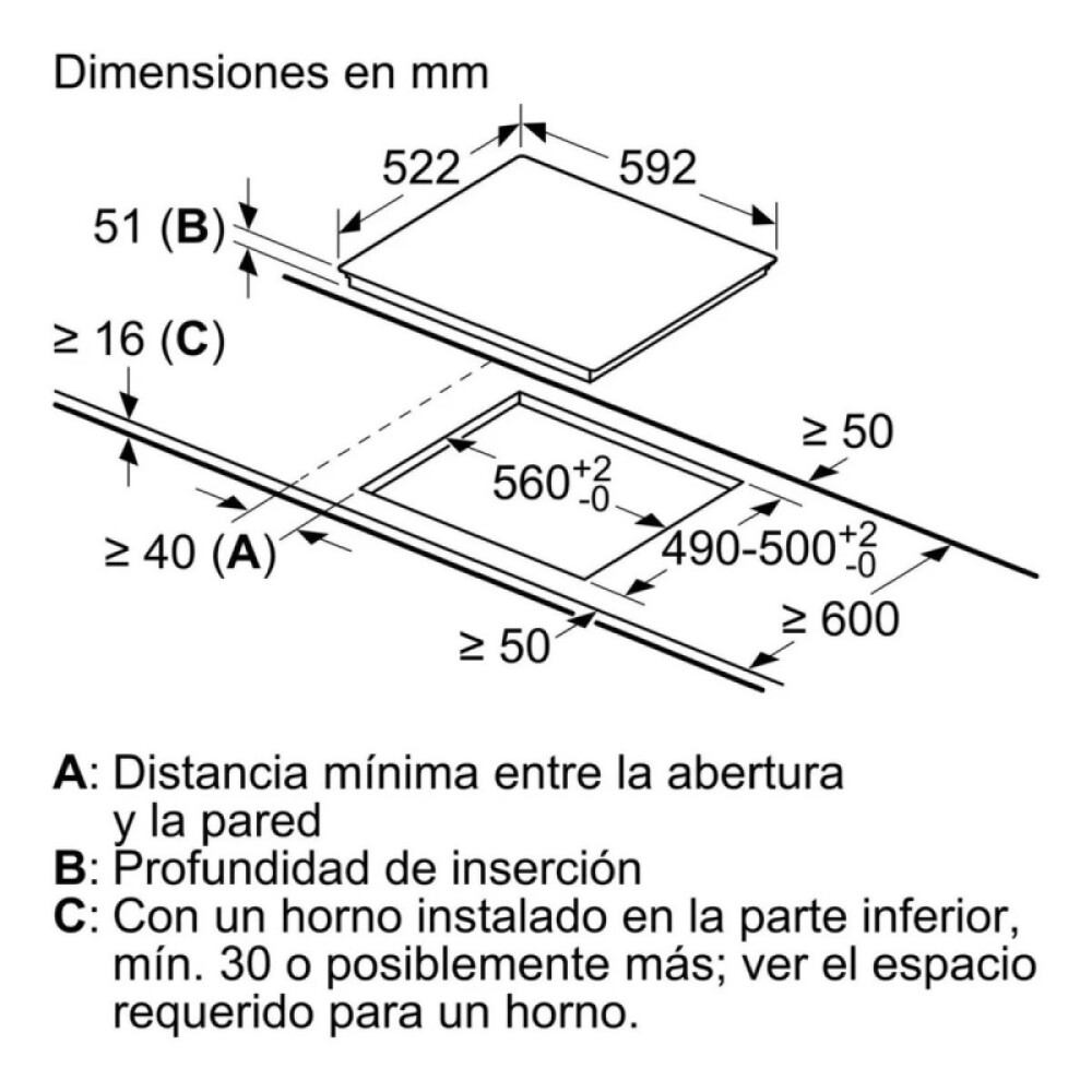 Placa de inducción Bosch PVJ631FB1E 60cm negro