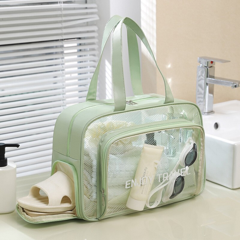 Bolso Impermeable tipo Necessaire Verde Pastel