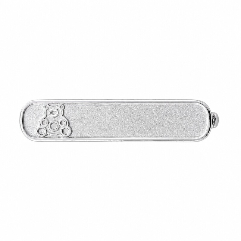 Prendedor rectangular osito - Plata 925 - PRE000056 sinpiedra