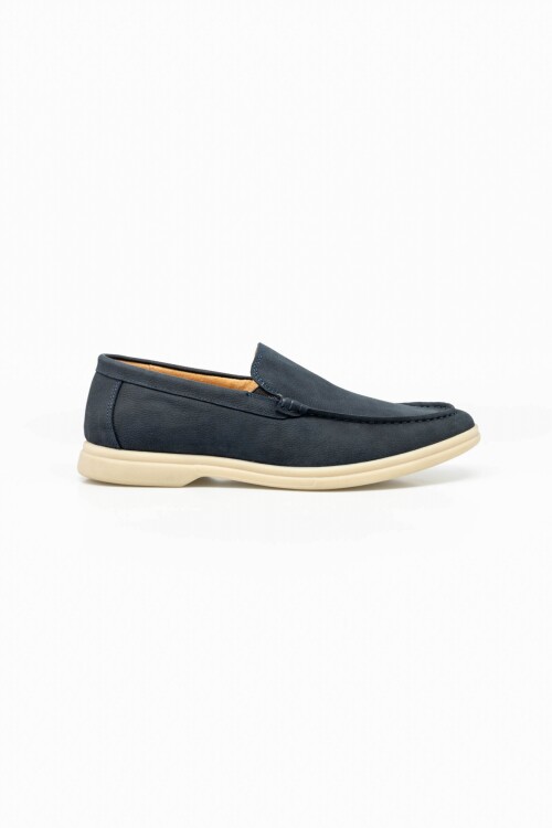 Mocasín liso cuero Navy