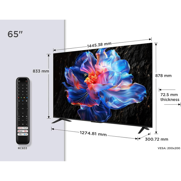 Smart Tv 65 Tcl 65v6c Qled 4k Google Tv Hdr Dolby TV 65" TCL 65V6C 4K QLED HDR GOOGLE TV