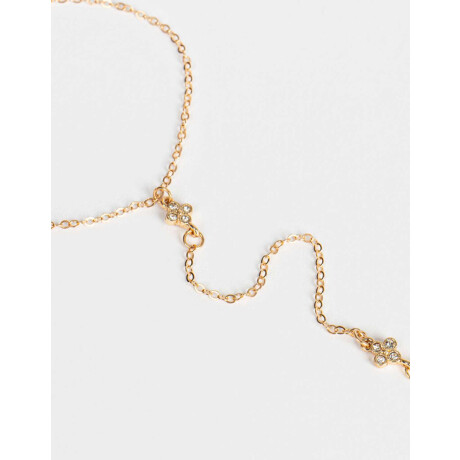 Pulsera Flexible Con Anillo Unido Dorado