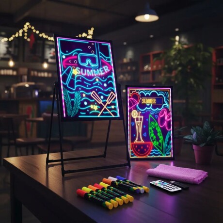 Pizarra Led Rgb 60x40cm + Control + Soporte + Resaltadores Pizarra Led Rgb 60x40cm + Control + Soporte + Resaltadores
